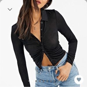 black button up top